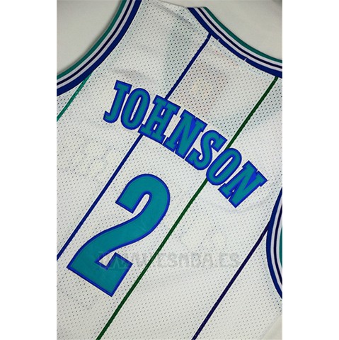 Camiseta Charlotte Hornets Larry Johnson #2 Retro Blanco